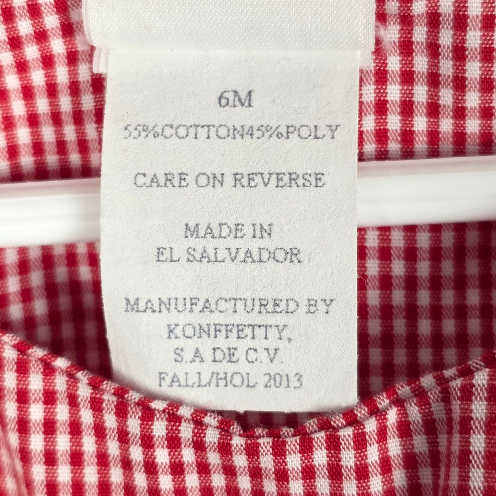 Southern Sunshine Boy Smocked Jumper One‎ Piece Romper Christmas Gingham 6M Red - Picture 6 of 11